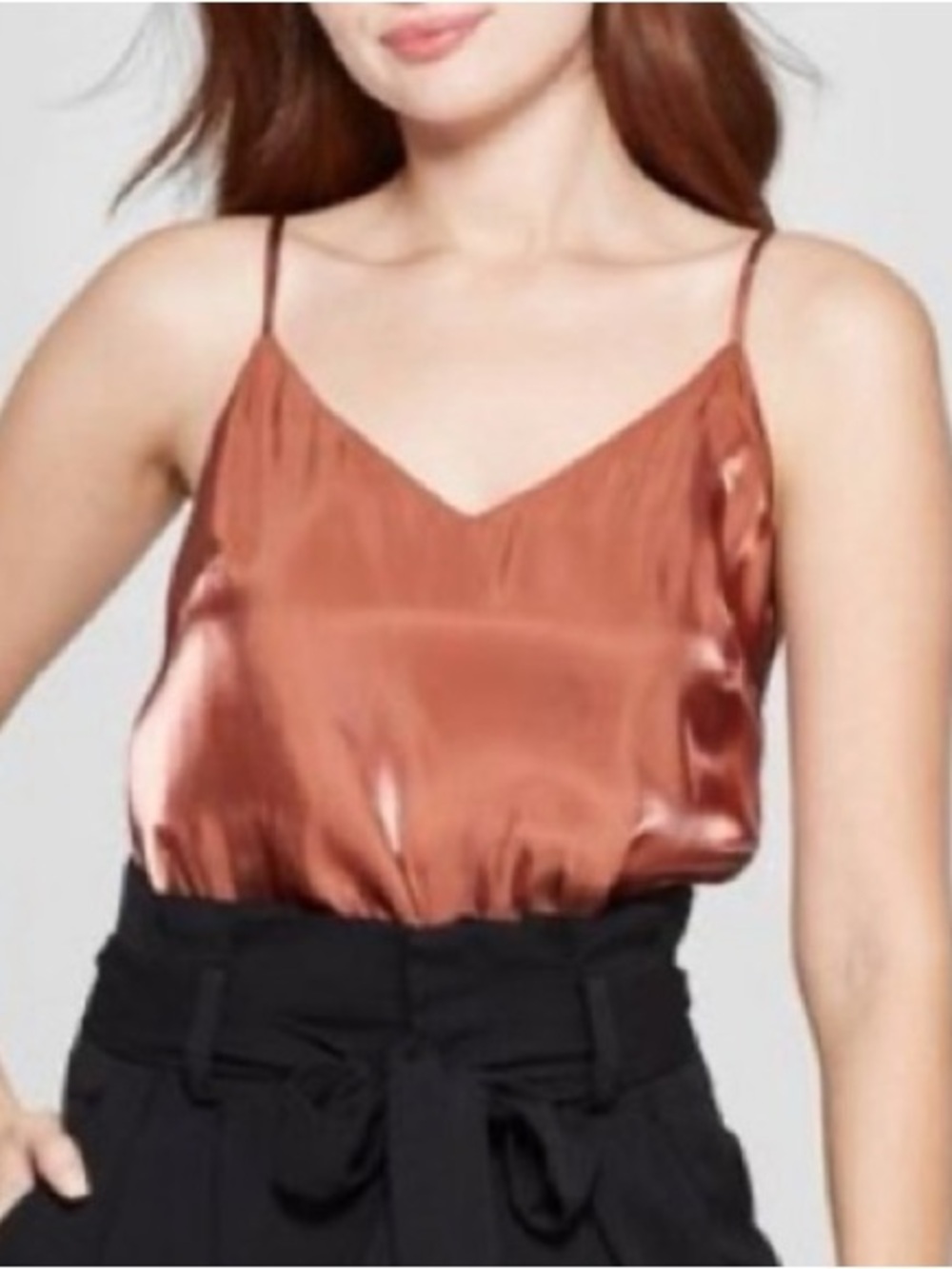a new day Copper Satin V-Neck Camisole